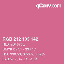 Farbcode: RGB 212 103 142 | qconv.com