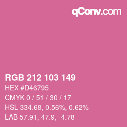 Color code: RGB 212 103 149 | qconv.com