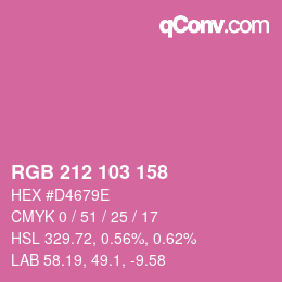 Farbcode: RGB 212 103 158 | qconv.com