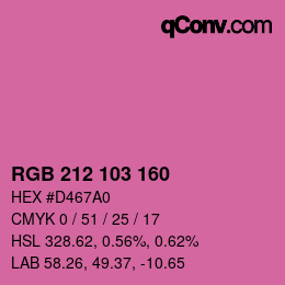 Farbcode: RGB 212 103 160 | qconv.com