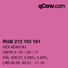 Color code: RGB 212 103 161 | qconv.com