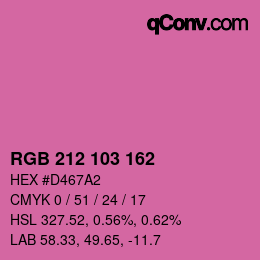 Farbcode: RGB 212 103 162 | qconv.com