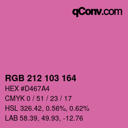 Color code: RGB 212 103 164 | qconv.com