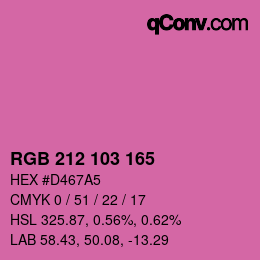 Color code: RGB 212 103 165 | qconv.com