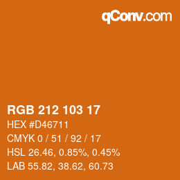 Farbcode: RGB 212 103 17 | qconv.com