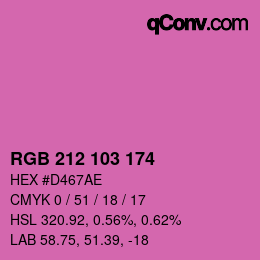 Farbcode: RGB 212 103 174 | qconv.com