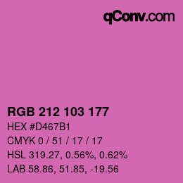 Color code: RGB 212 103 177 | qconv.com