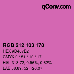 Color code: RGB 212 103 178 | qconv.com