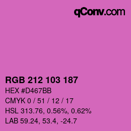 Color code: RGB 212 103 187 | qconv.com