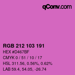 Color code: RGB 212 103 191 | qconv.com