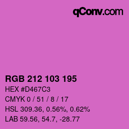 Color code: RGB 212 103 195 | qconv.com