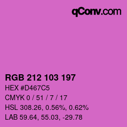 Color code: RGB 212 103 197 | qconv.com