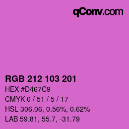 Color code: RGB 212 103 201 | qconv.com