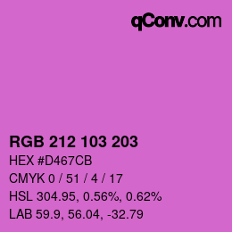 カラーコード: RGB 212 103 203 | qconv.com