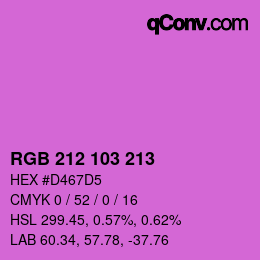 Color code: RGB 212 103 213 | qconv.com