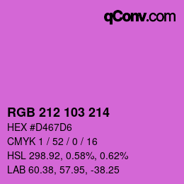 Color code: RGB 212 103 214 | qconv.com