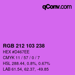 カラーコード: RGB 212 103 238 | qconv.com