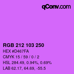 Color code: RGB 212 103 250 | qconv.com