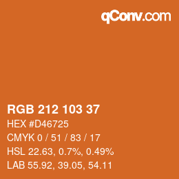 カラーコード: RGB 212 103 37 | qconv.com