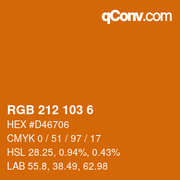 Farbcode: RGB 212 103 6 | qconv.com