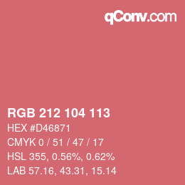 Color code: RGB 212 104 113 | qconv.com