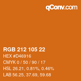 Color code: RGB 212 105 22 | qconv.com