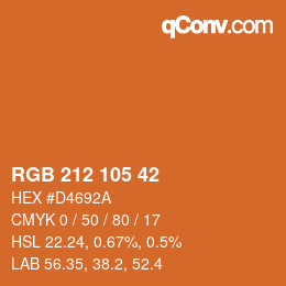 Color code: RGB 212 105 42 | qconv.com