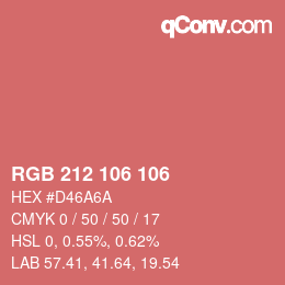 Color code: RGB 212 106 106 | qconv.com