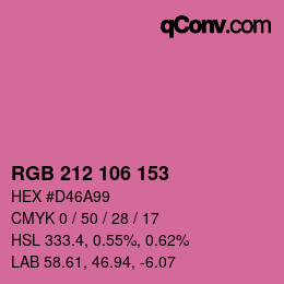 Color code: RGB 212 106 153 | qconv.com