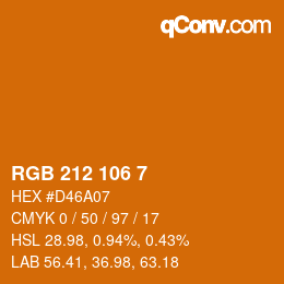 Color code: RGB 212 106 7 | qconv.com