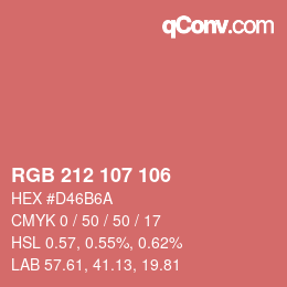 Color code: RGB 212 107 106 | qconv.com