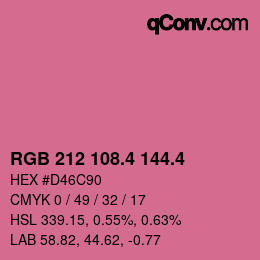 カラーコード: RGB 212 108.4 144.4 | qconv.com