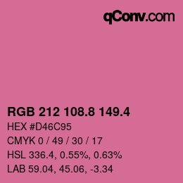 カラーコード: RGB 212 108.8 149.4 | qconv.com