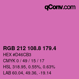 カラーコード: RGB 212 108.8 179.4 | qconv.com