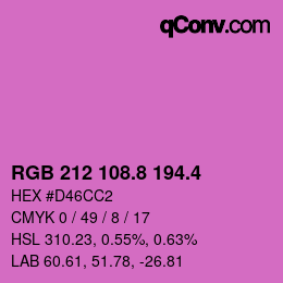 カラーコード: RGB 212 108.8 194.4 | qconv.com