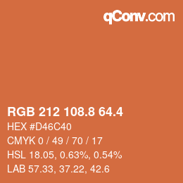 カラーコード: RGB 212 108.8 64.4 | qconv.com