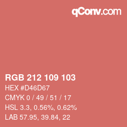 Color code: RGB 212 109 103 | qconv.com