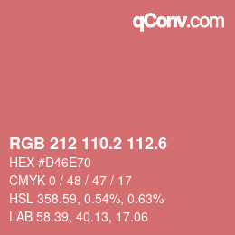 カラーコード: RGB 212 110.2 112.6 | qconv.com