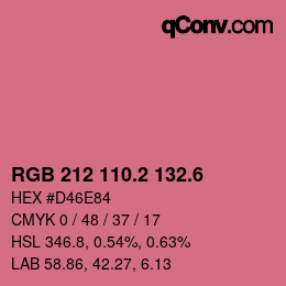 カラーコード: RGB 212 110.2 132.6 | qconv.com