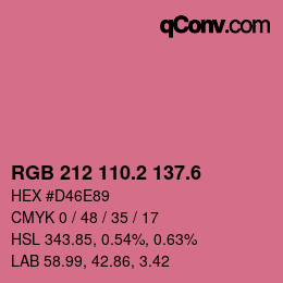 カラーコード: RGB 212 110.2 137.6 | qconv.com