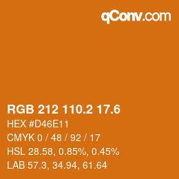 カラーコード: RGB 212 110.2 17.6 | qconv.com