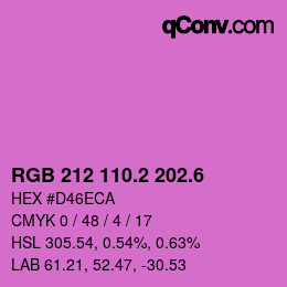 カラーコード: RGB 212 110.2 202.6 | qconv.com