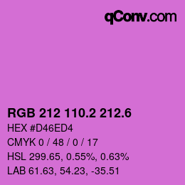 カラーコード: RGB 212 110.2 212.6 | qconv.com