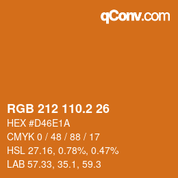 カラーコード: RGB 212 110.2 26 | qconv.com