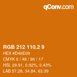 カラーコード: RGB 212 110.2 9 | qconv.com