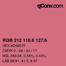 カラーコード: RGB 212 110.6 127.6 | qconv.com