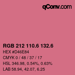 カラーコード: RGB 212 110.6 132.6 | qconv.com
