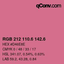 カラーコード: RGB 212 110.6 142.6 | qconv.com