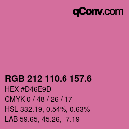 カラーコード: RGB 212 110.6 157.6 | qconv.com