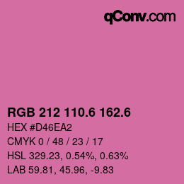 カラーコード: RGB 212 110.6 162.6 | qconv.com